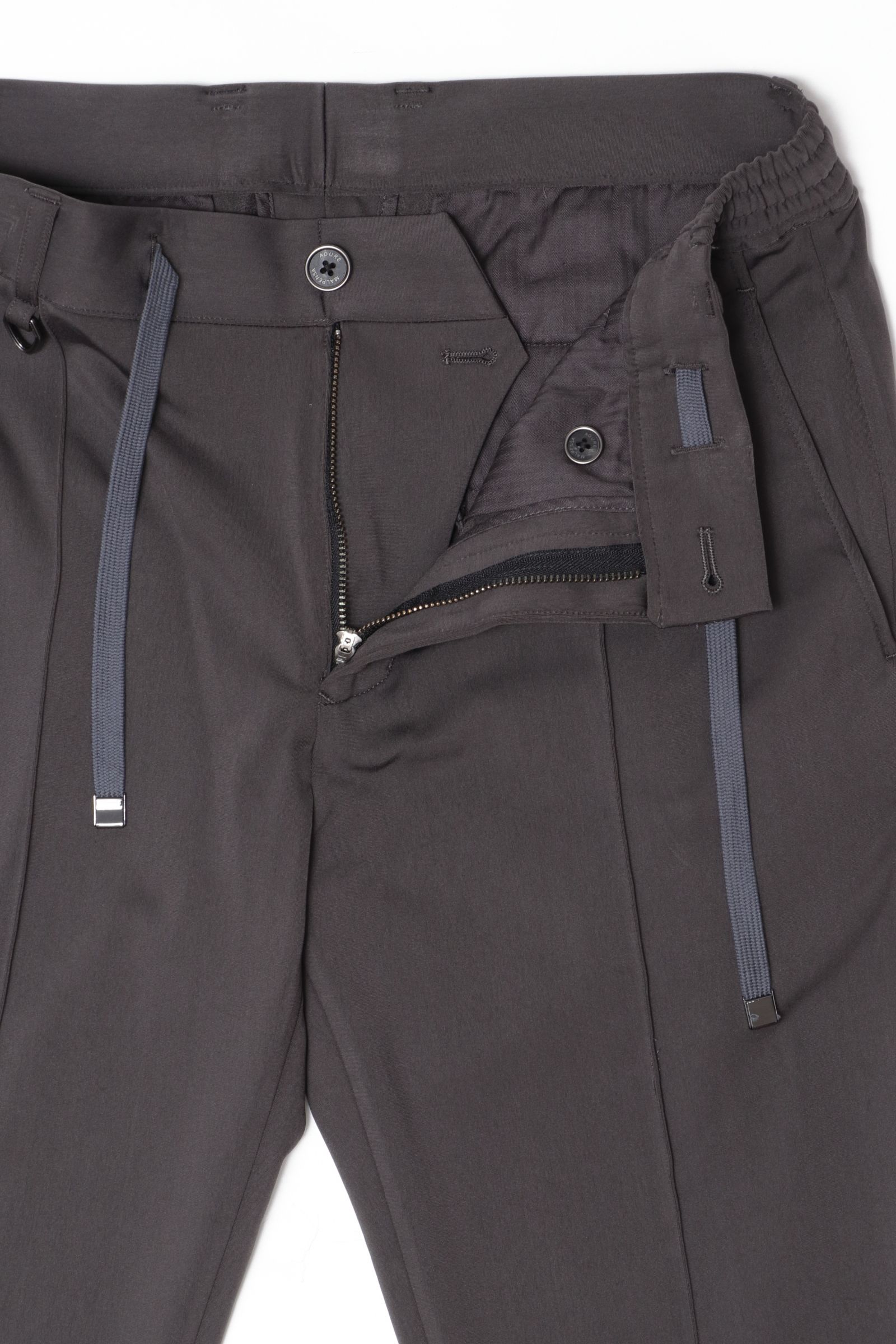 【セットアップあり】MALPENSA SHINE TRICOT マルペンサシャイントリコ ナイロンストレッチ ノープリーツ テーパード イージースラックス / CGRY チャコールグレー