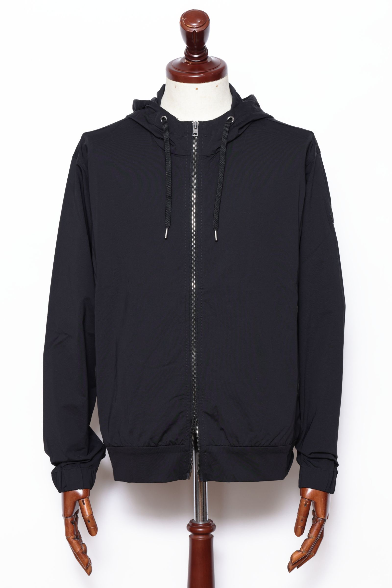 ストレッチジャージ リラックスシルエット パーカ / ブラック 9300