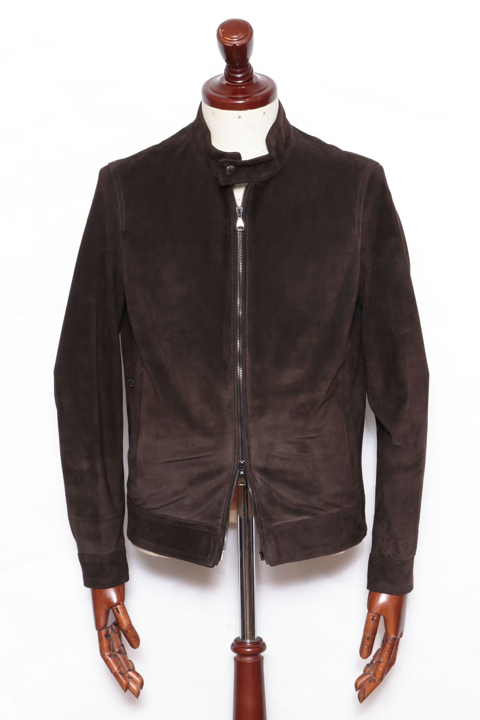 【数量限定】JURI SP NABUK カーフスキン ヌバックレザー シングル ライダース レザージャケット  / MARRON2 ダークブラウン
