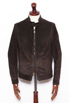 【数量限定】JURI SP NABUK カーフスキン ヌバックレザー シングル ライダース レザージャケット  / MARRON2 ダークブラウン