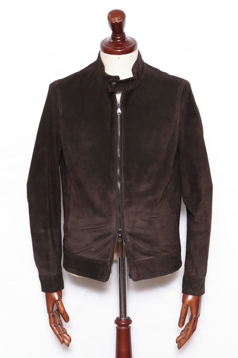 【数量限定】JURI SP NABUK カーフスキン ヌバックレザー シングル ライダース レザージャケット  / MARRON2 ダークブラウン