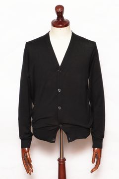 【MODERN FIT】WISTING シーアイランドコットン 30ゲージ Vネック ニットカーディガン  / BLACK ブラック