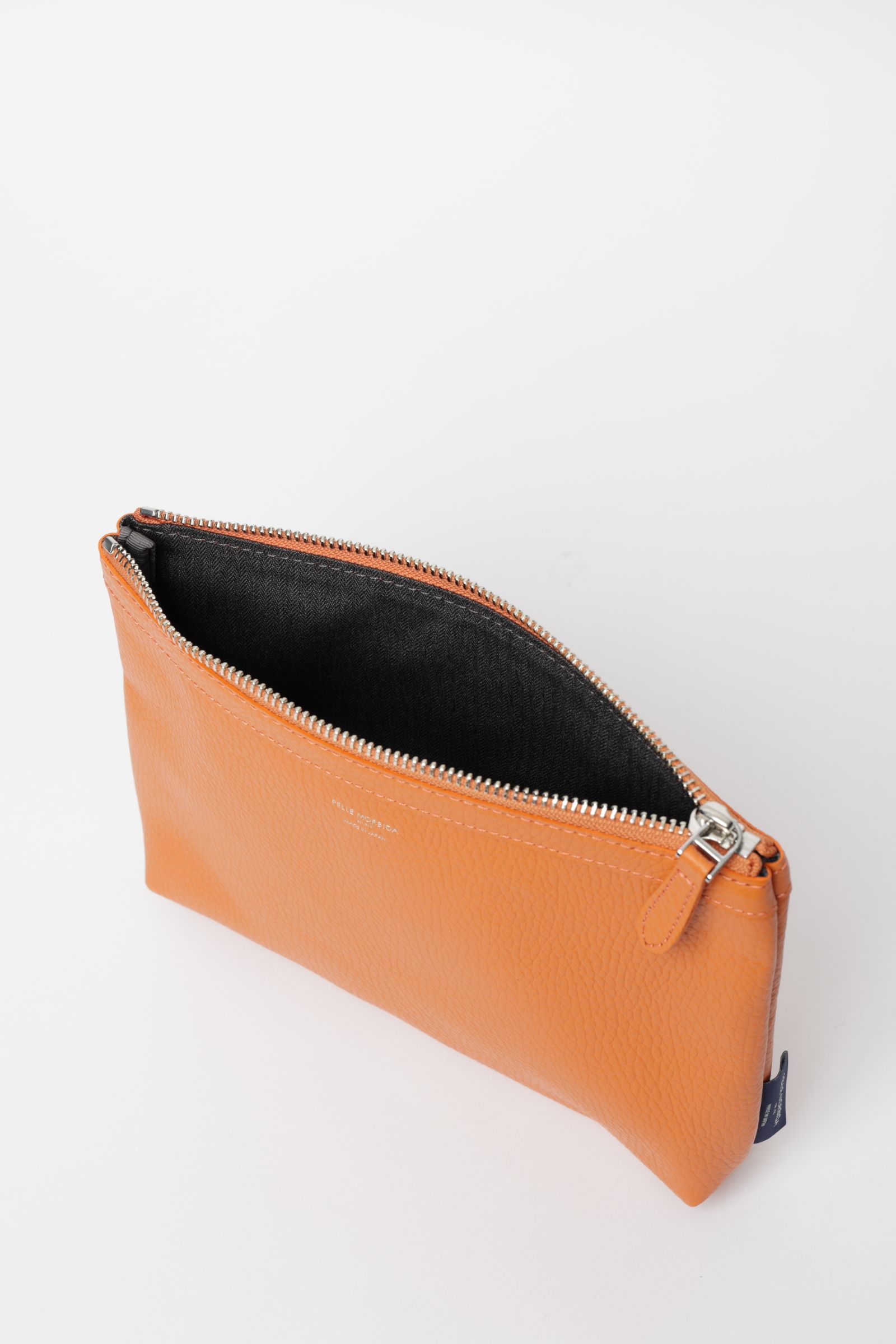 Cinque Terreシリーズ シュリンクレザー シンプルポーチ / オレンジ