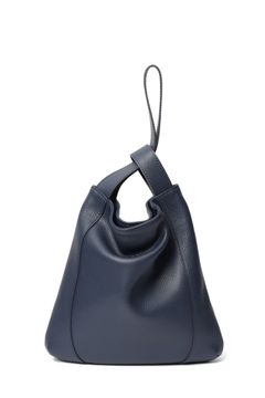 イタリアン シュリンクレザー ワンハンドルバッグ  / ネイビー