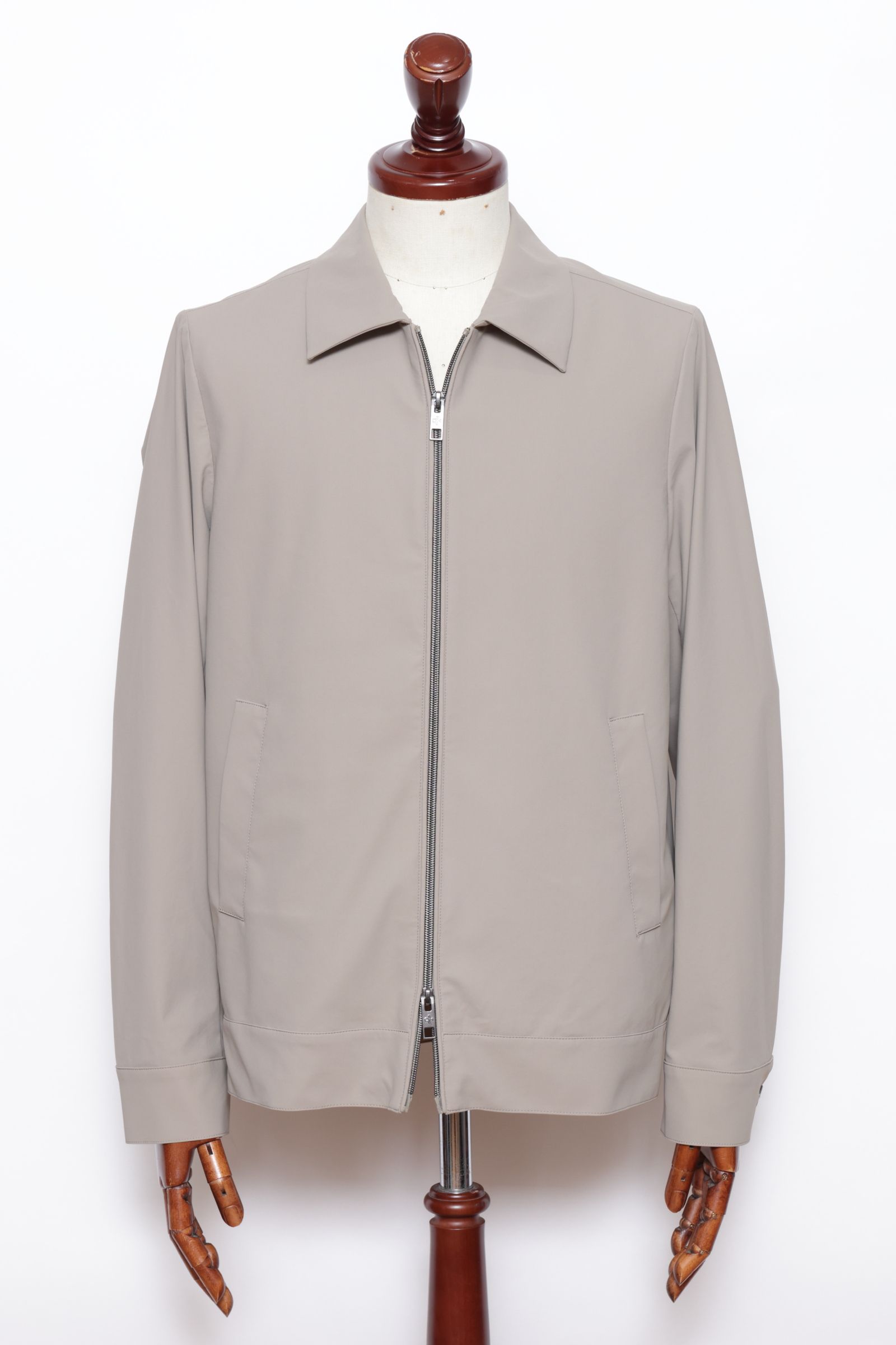 【セットアップあり】ストレッチ ナイロン ジャージ アビエイター ジャケット  / ベージュ