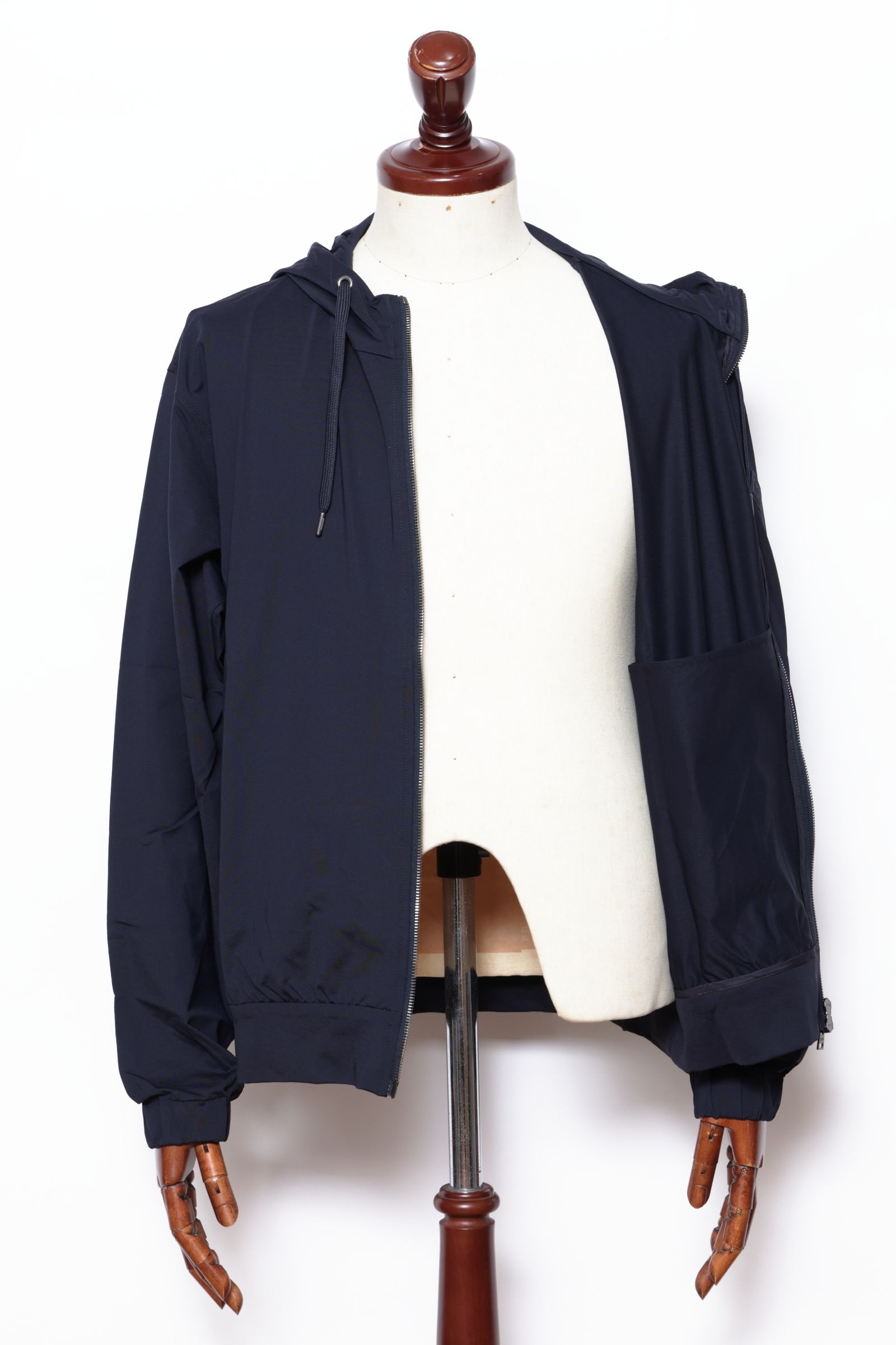 ストレッチジャージ リラックスシルエット パーカ / ネイビー 9200