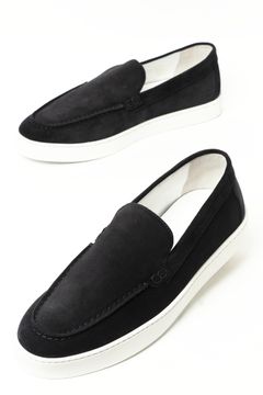 BARTEX スウェード モカシン スリッポン スニーカー / DEEP BLUE ネイビー