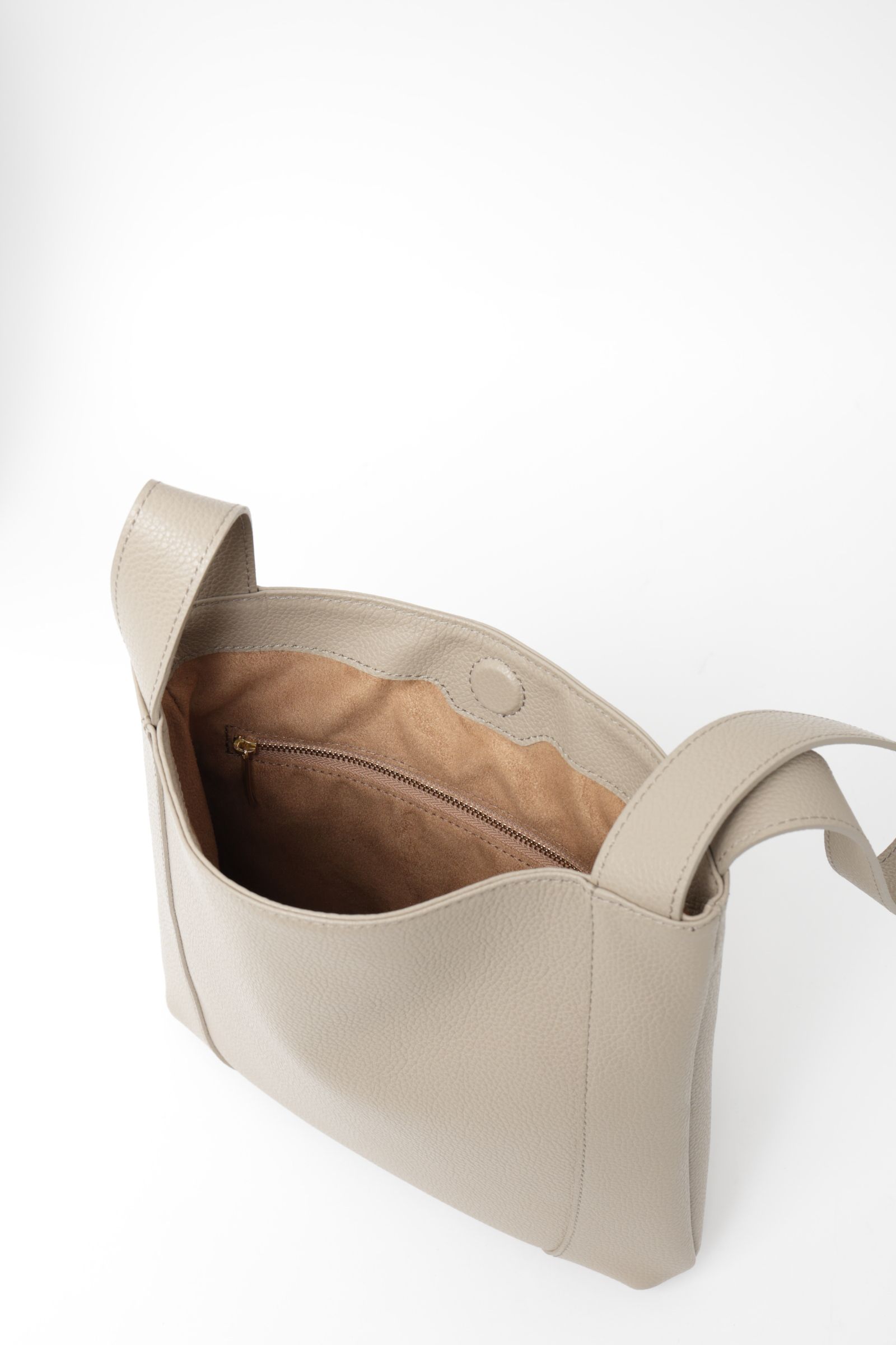 イタリアン シュリンクレザー ワンハンドルバッグ  / トープ