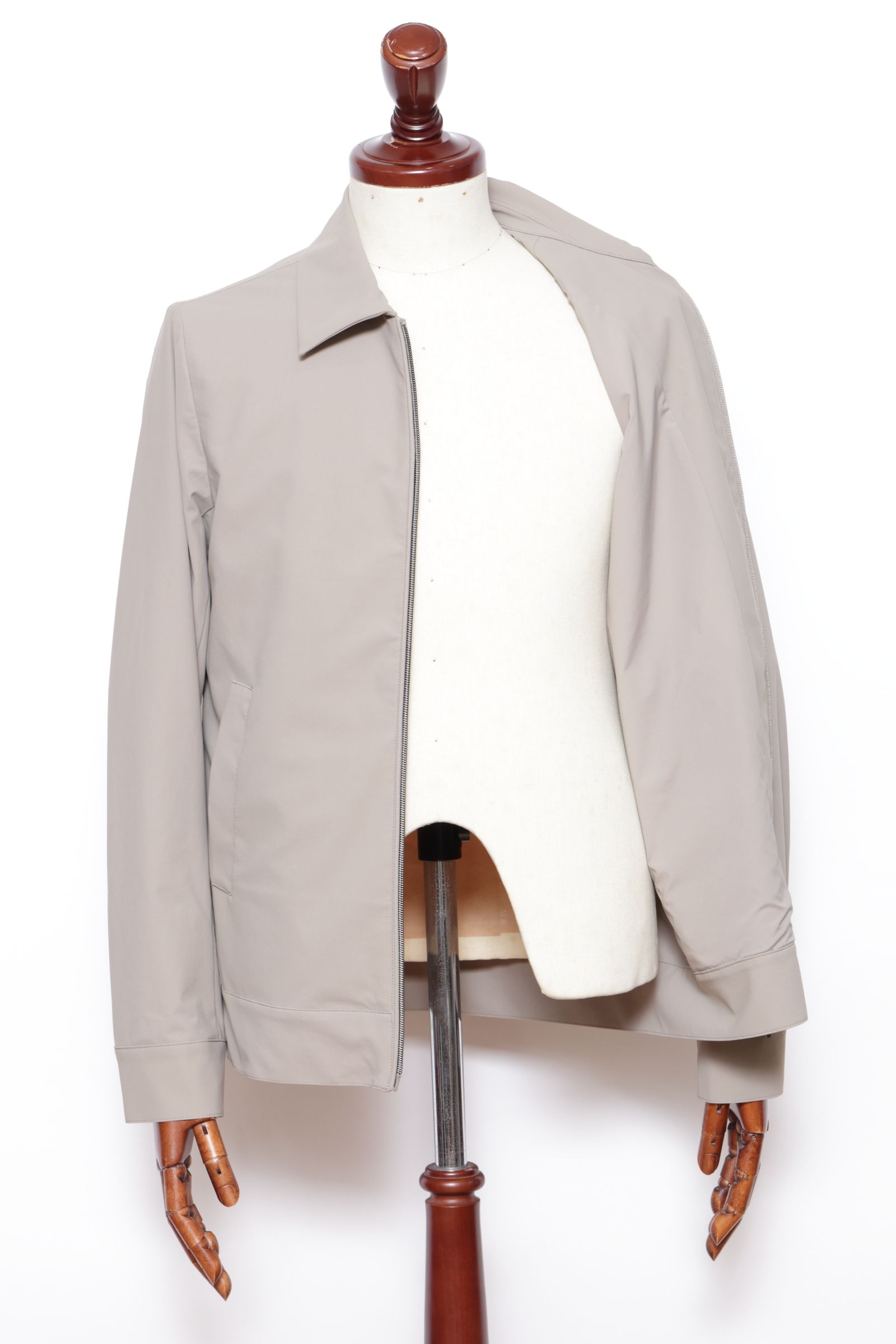 【セットアップあり】ストレッチ ナイロン ジャージ アビエイター ジャケット  / ベージュ