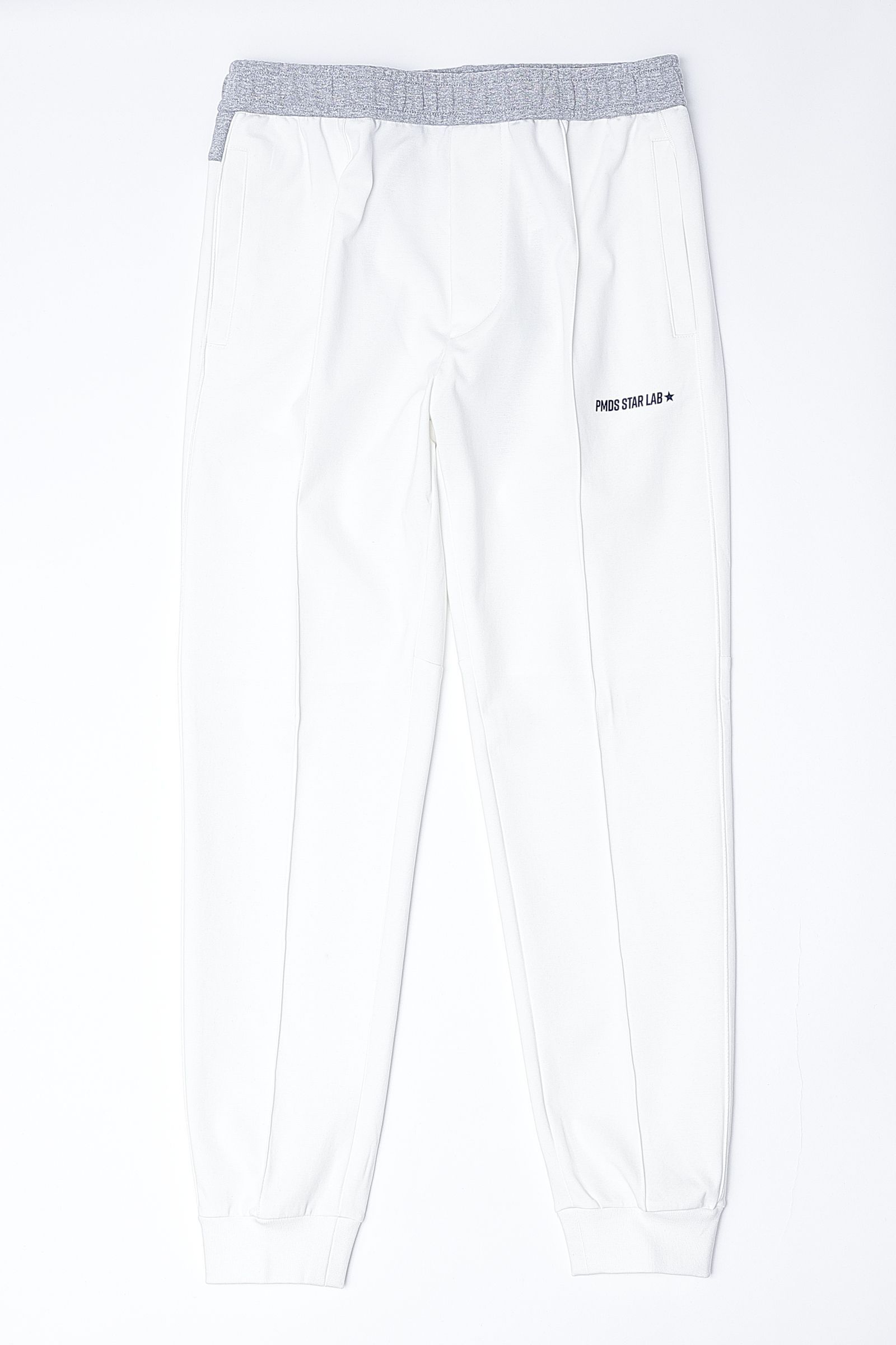 【セットアップあり】ARLEY PANYS ストレッチジャージ スウェットコンビ ワンポイントロゴ ジョガーパンツ / ホワイト × グレー × ブラック