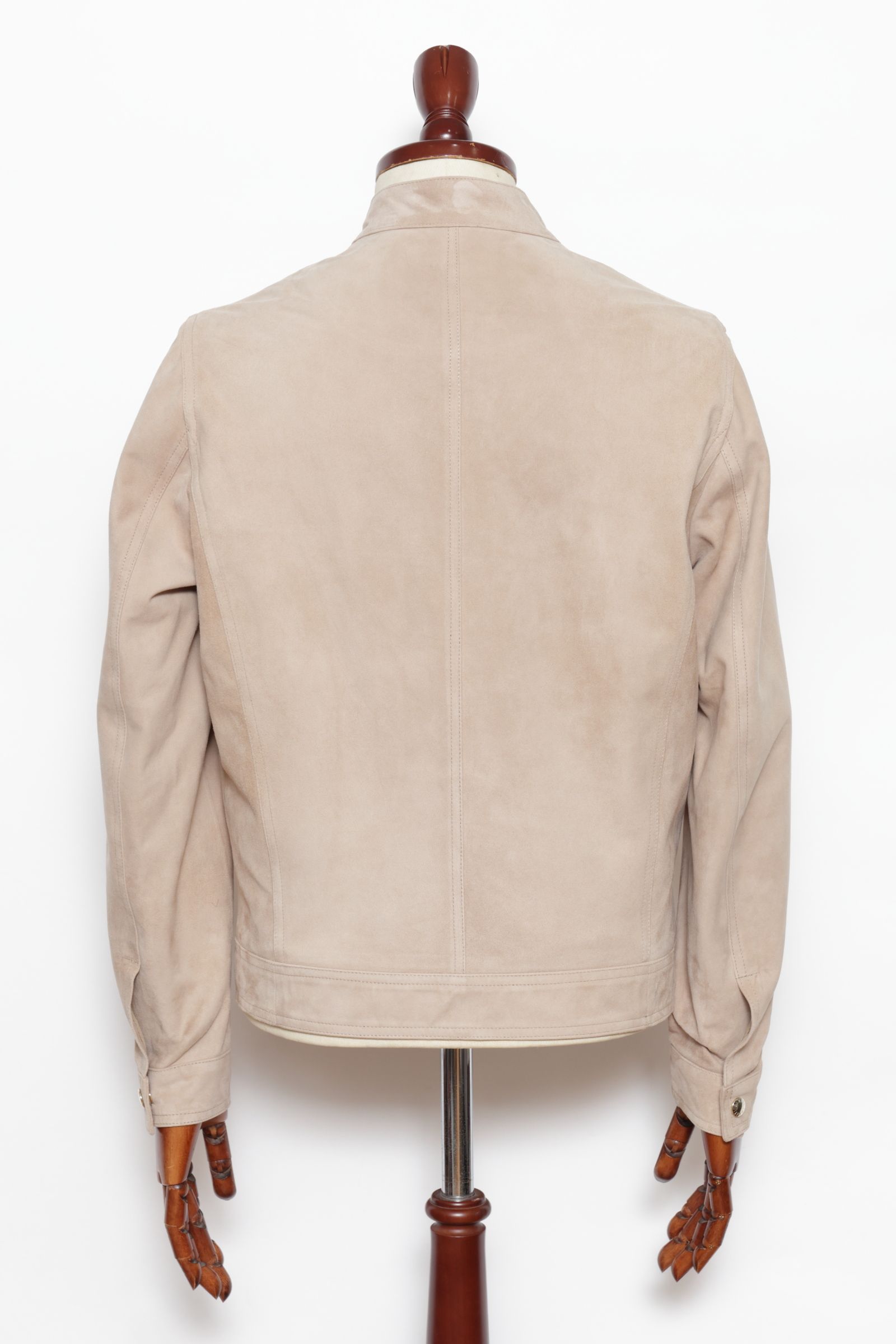 サイズ52まで JURI CAMOSCIO ゴートスエード シングル ライダース レザージャケット  / SABBIA ベージュ