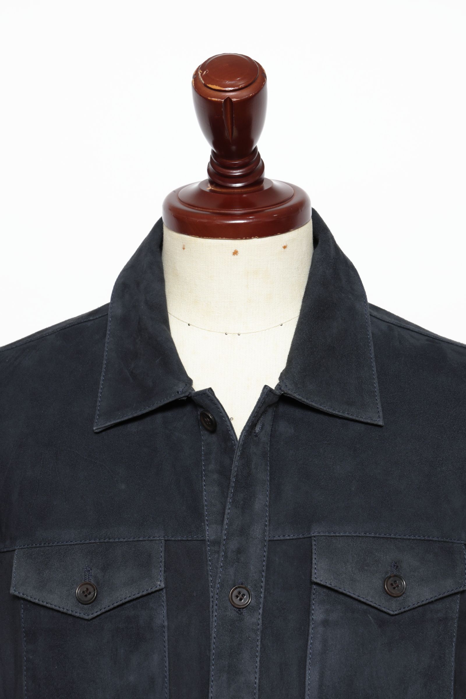 DEX ゴートスウェード シャツジャケット / ROYAL ネイビー