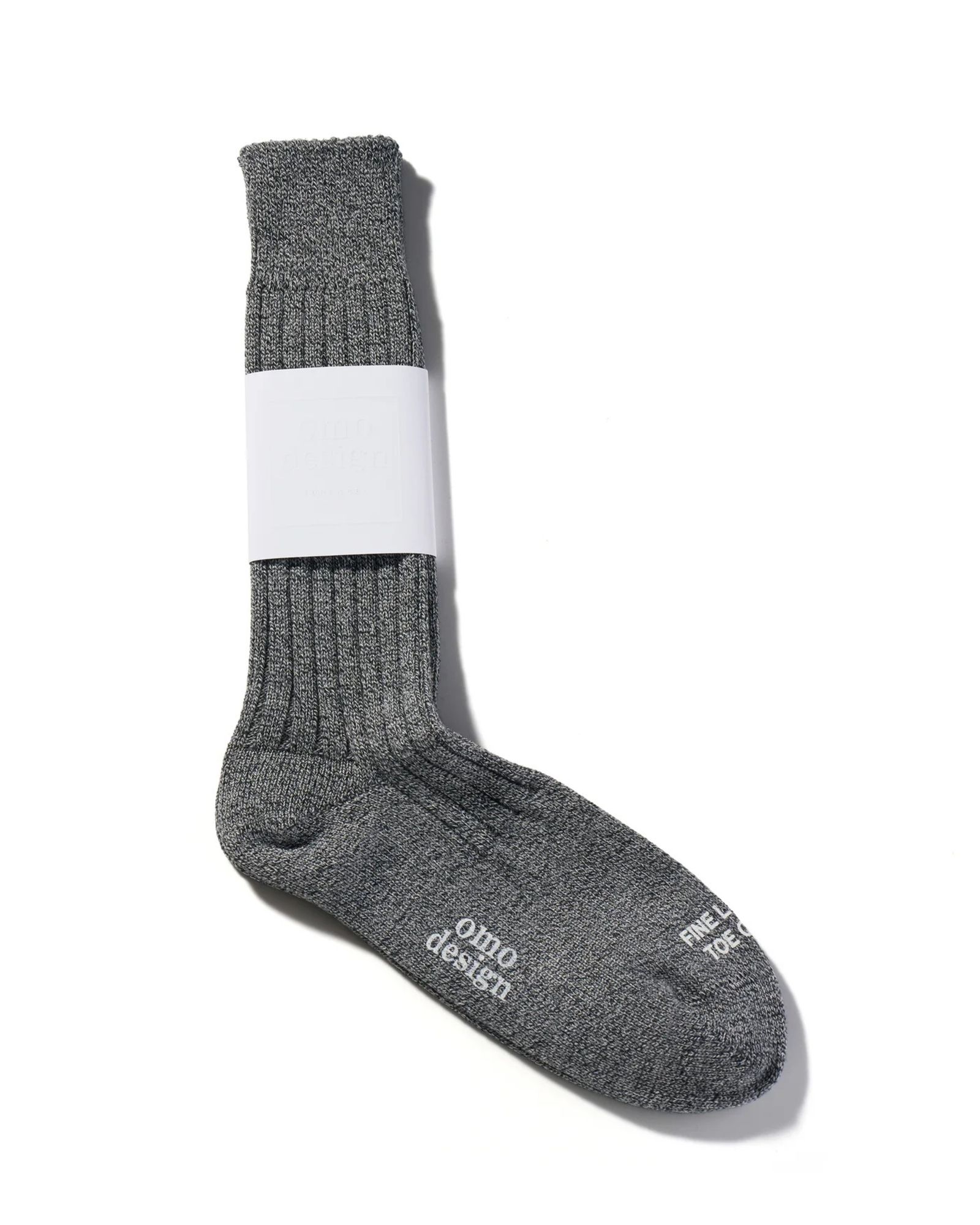 ネコポス対応(385円で発送)/ COTTON SILK  コットンシルク リブ ソックス / グレー