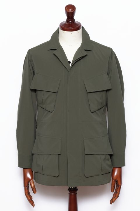 撥水ポリエステル タイプライター ファティーグ ジャケット / ダークオリーブ