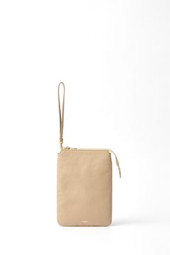 ZIP SHOULDER イタリアンキップレザー × 真鍮 サコッシュバッグ / ベージュ