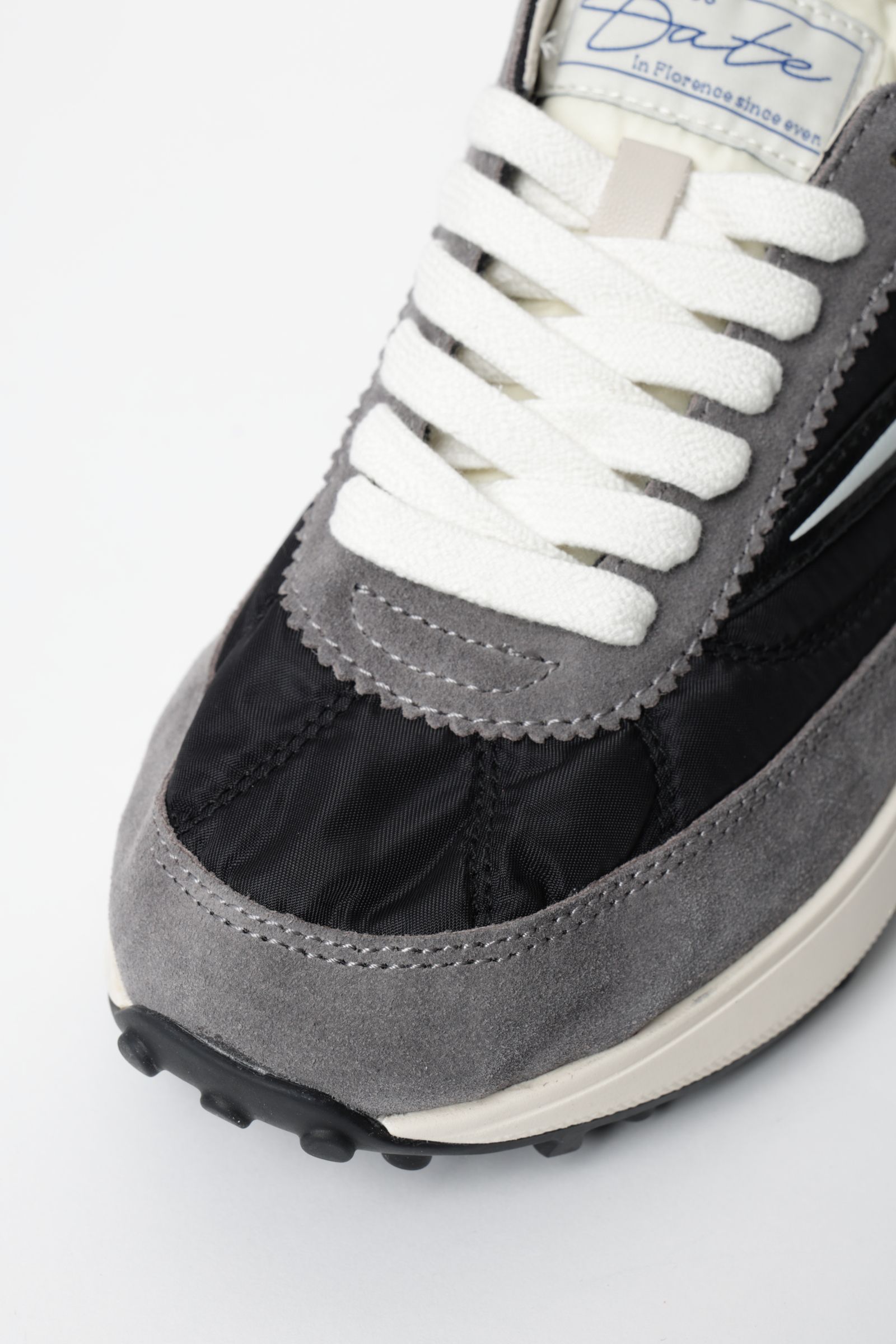 Athleta ナイロン × スウェード ランシュータイプ スニーカー / ブラック × グレー