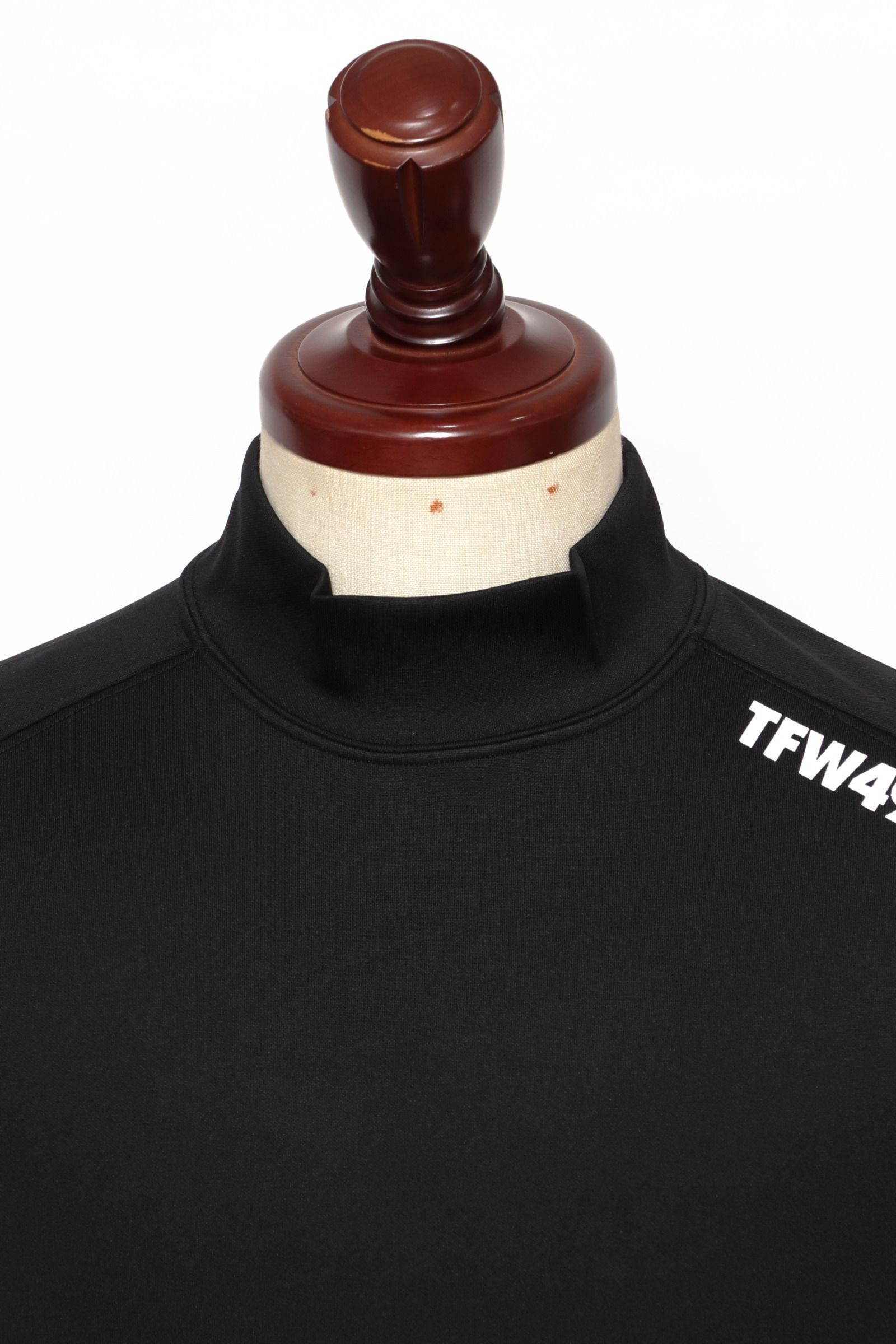 MOCK NECK T ハイゲージ スムース コンパクトニット モックネック Tシャツ / ブラック - S