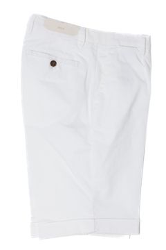 【干場さん別注】 BG101 コットンストレッチ ワンプリーツスリムショーツ  / ホワイト