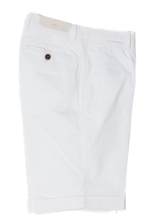 【干場さん別注】 BG101 コットンストレッチ ワンプリーツスリムショーツ  / ホワイト