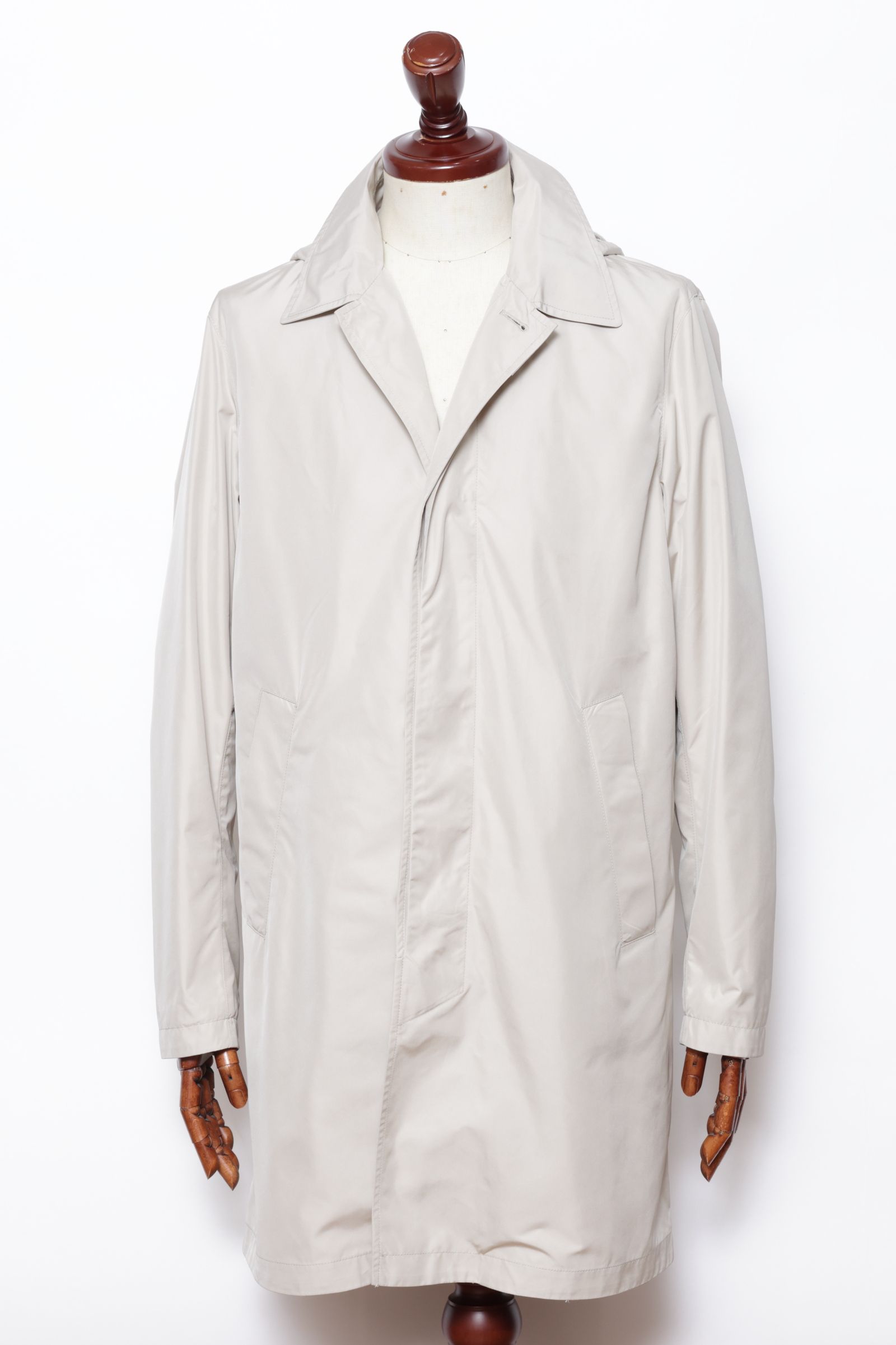 高密度ポリエステル 脱着式フード チェスタコート / アイボリー 1985