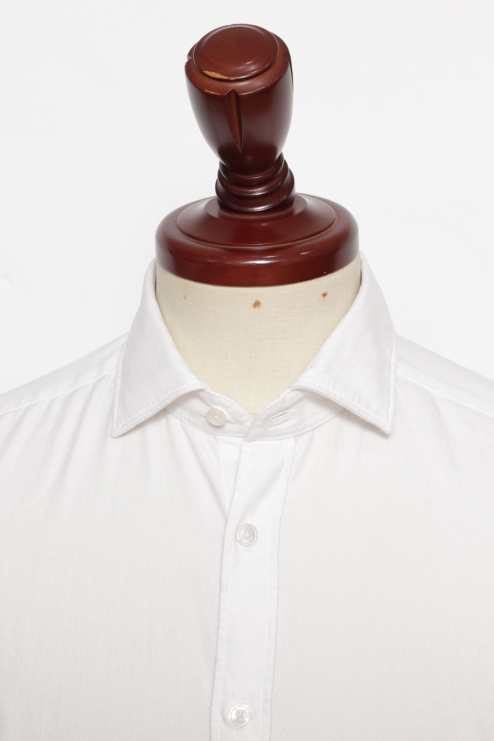 コットンフランネル ワイドカラー シャツ  BERLINO / ホワイト