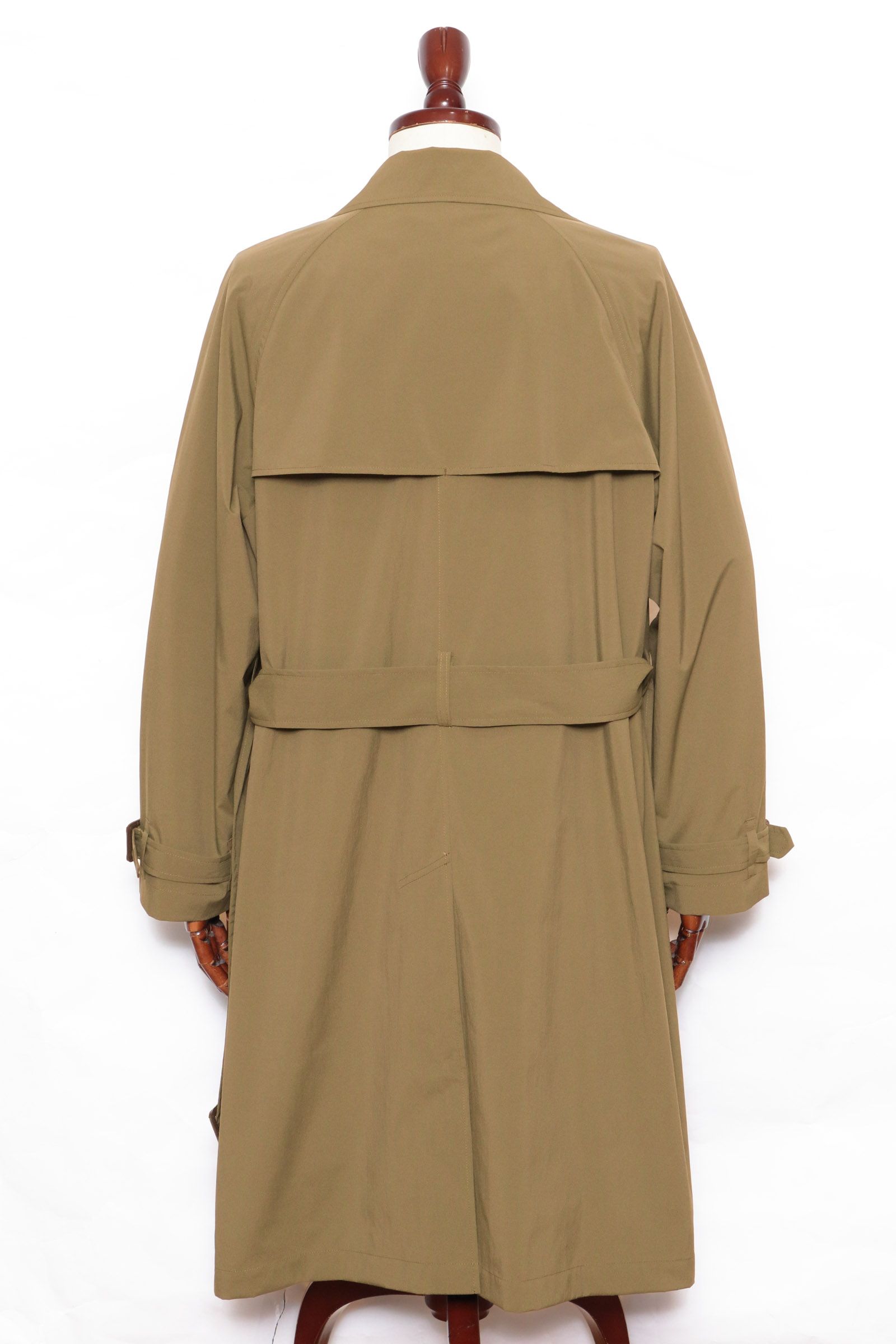 【半裏、無双仕立て】撥水ポリエステル タイプライター トレンチ / ダークベージュ