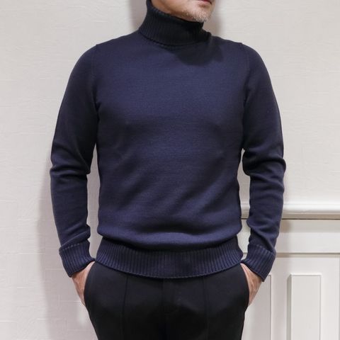 "LARDINI"ニットジャケットを使用したニットオンニットスタイル