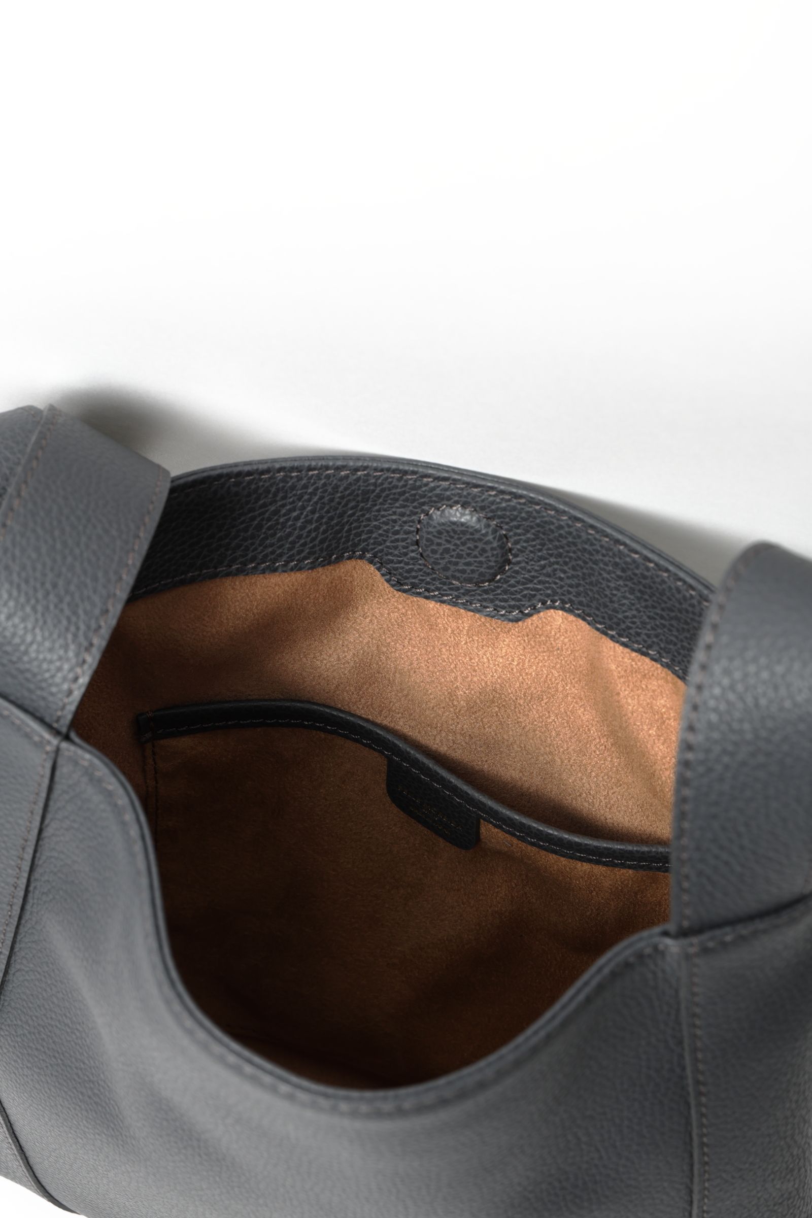 イタリアン シュリンクレザー ワンハンドルバッグ  / チャコールグレー