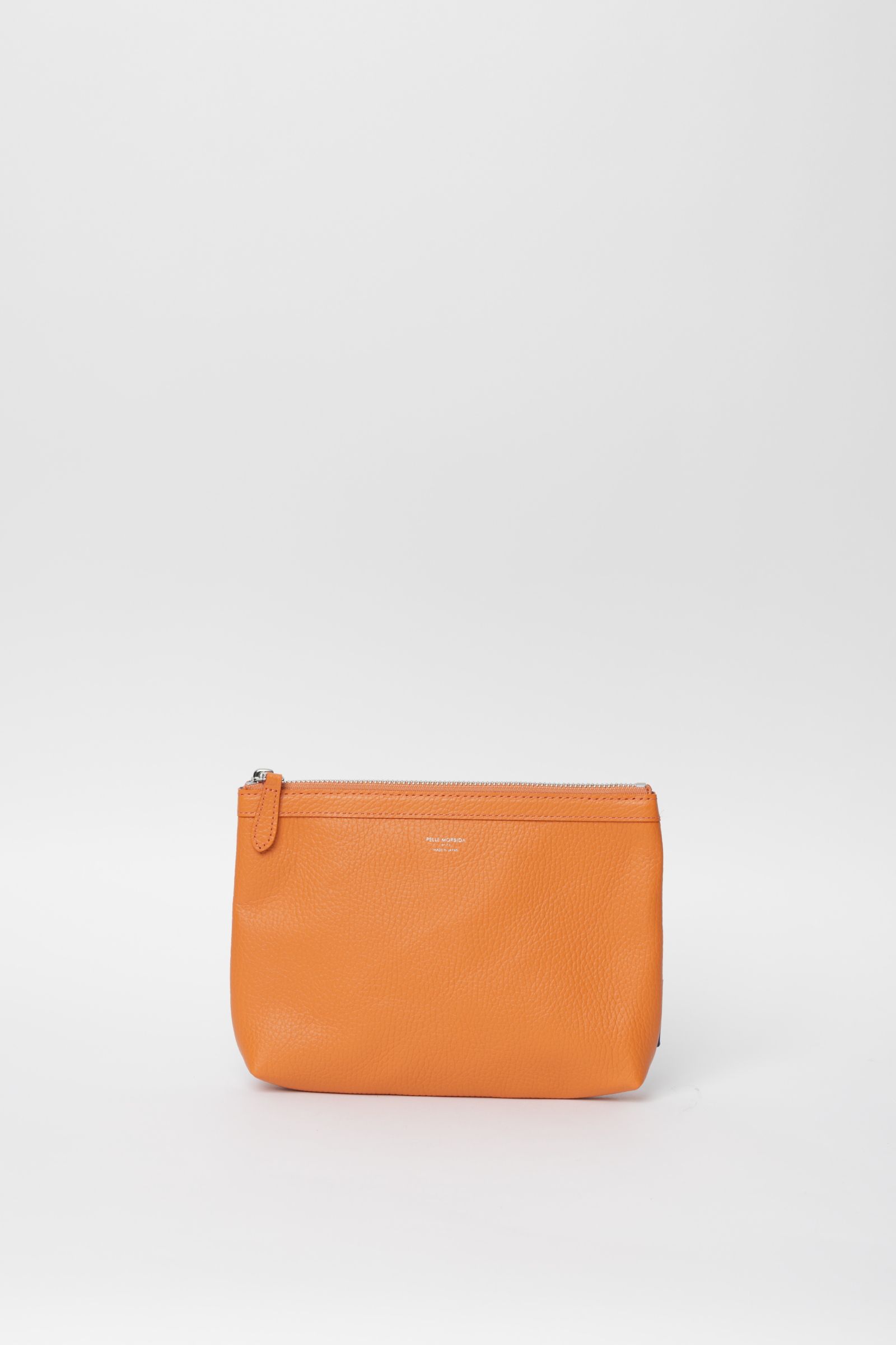 Cinque Terreシリーズ シュリンクレザー シンプルポーチ / オレンジ