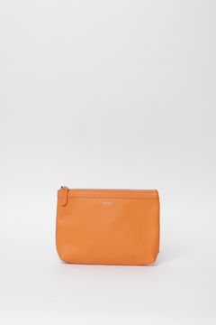 Cinque Terreシリーズ シュリンクレザー シンプルポーチ / オレンジ