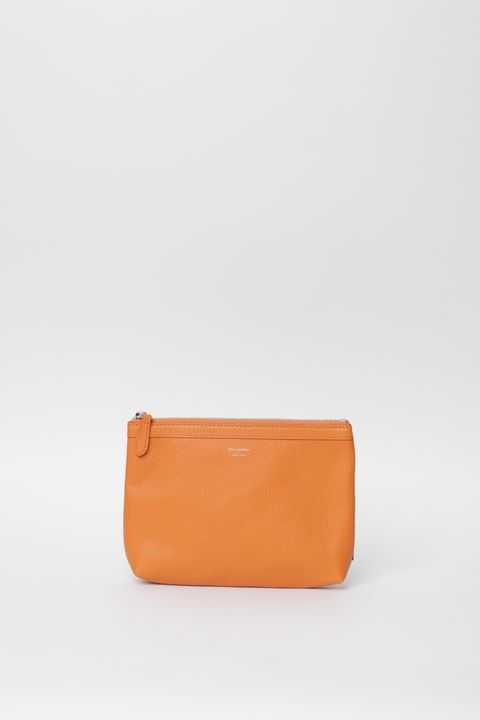 Cinque Terreシリーズ シュリンクレザー シンプルポーチ / オレンジ