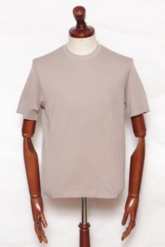 JG000206U ジャージニットエフェクト コットン クルーネック Tシャツ / グレージュ
