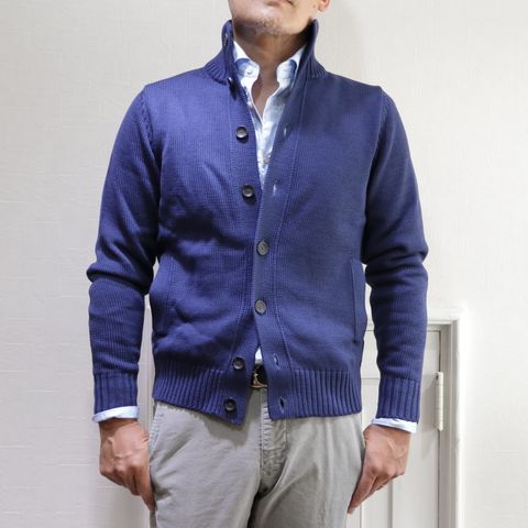 "ZANONE"ニットブルゾンCHIOTOを使用したクリーンで上品なイタリアンkカジュアルスタイル