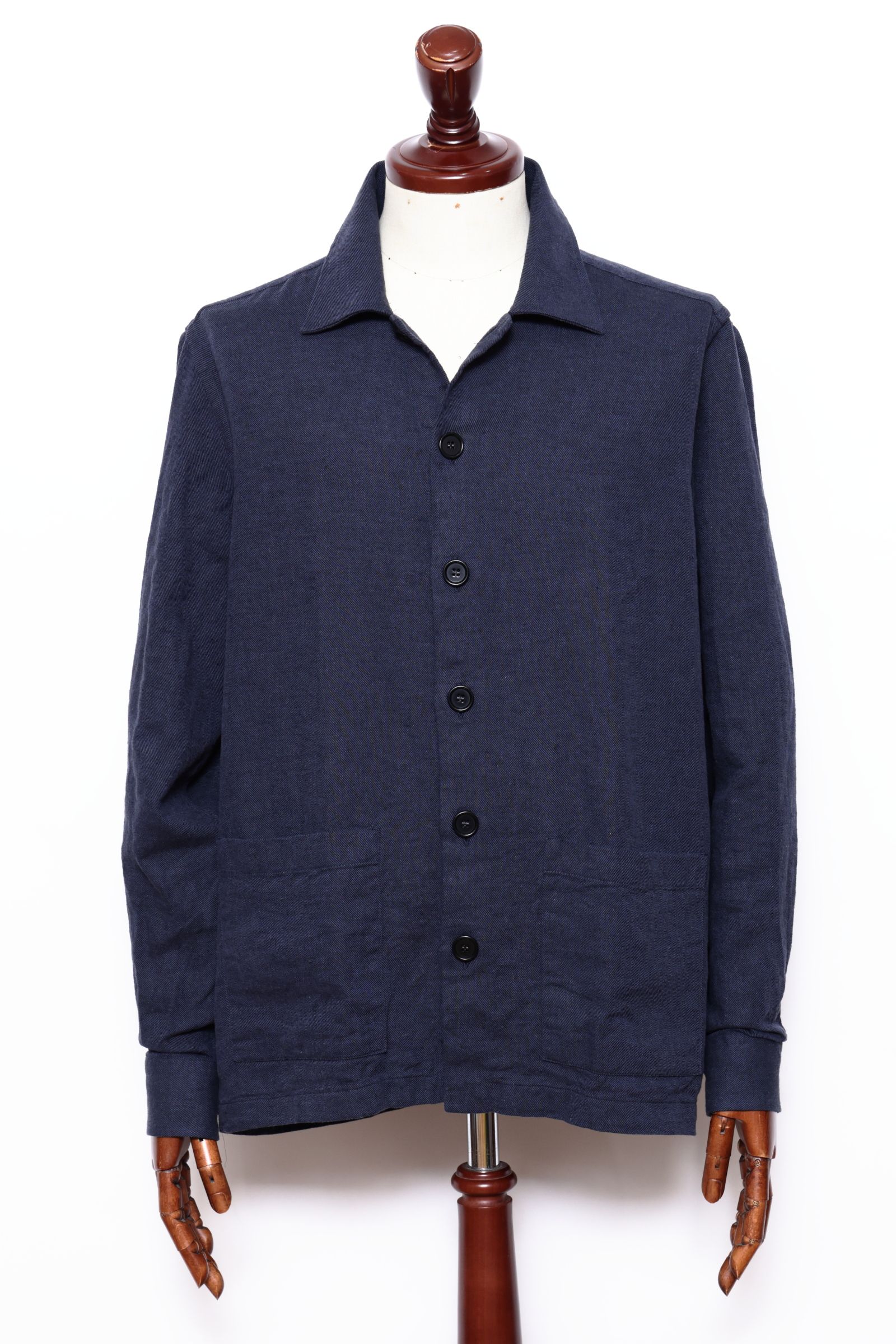 GR401L コットンリネン カバーオール シャツジャケット / ネイビー