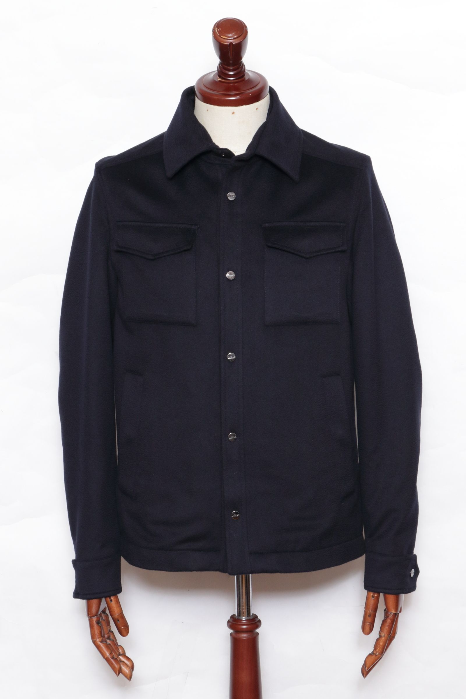 GI000312U ウールカシミア フランネル シャツブルゾン / ネイビー 9200