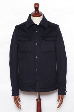 GI000312U ウールカシミア フランネル シャツブルゾン / ネイビー 9200