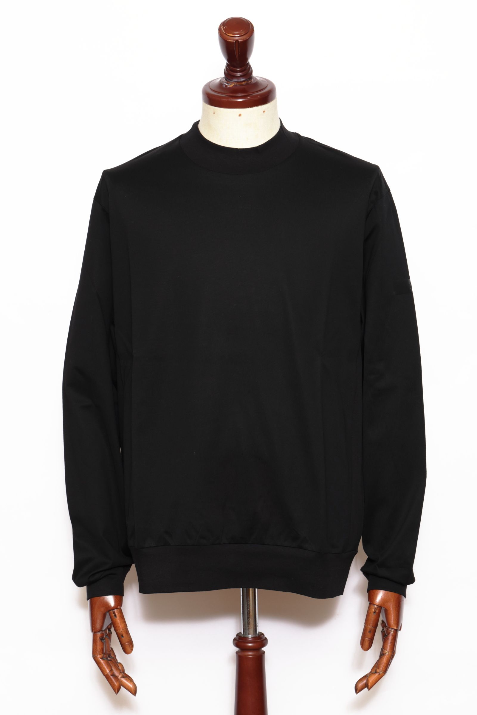 NUBY SLEEVE クルーネック コットン 長袖Tシャツ / ブラック