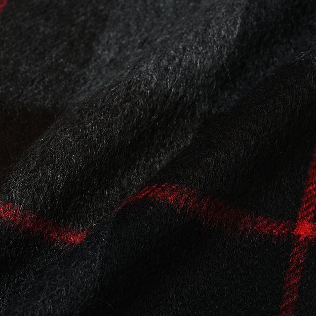 CPG52476 カシミア プライマリー ブラックウォッチ チェック ストール 30 x 180 / ブラック、チョコレートブラウン、ミディアムグレー