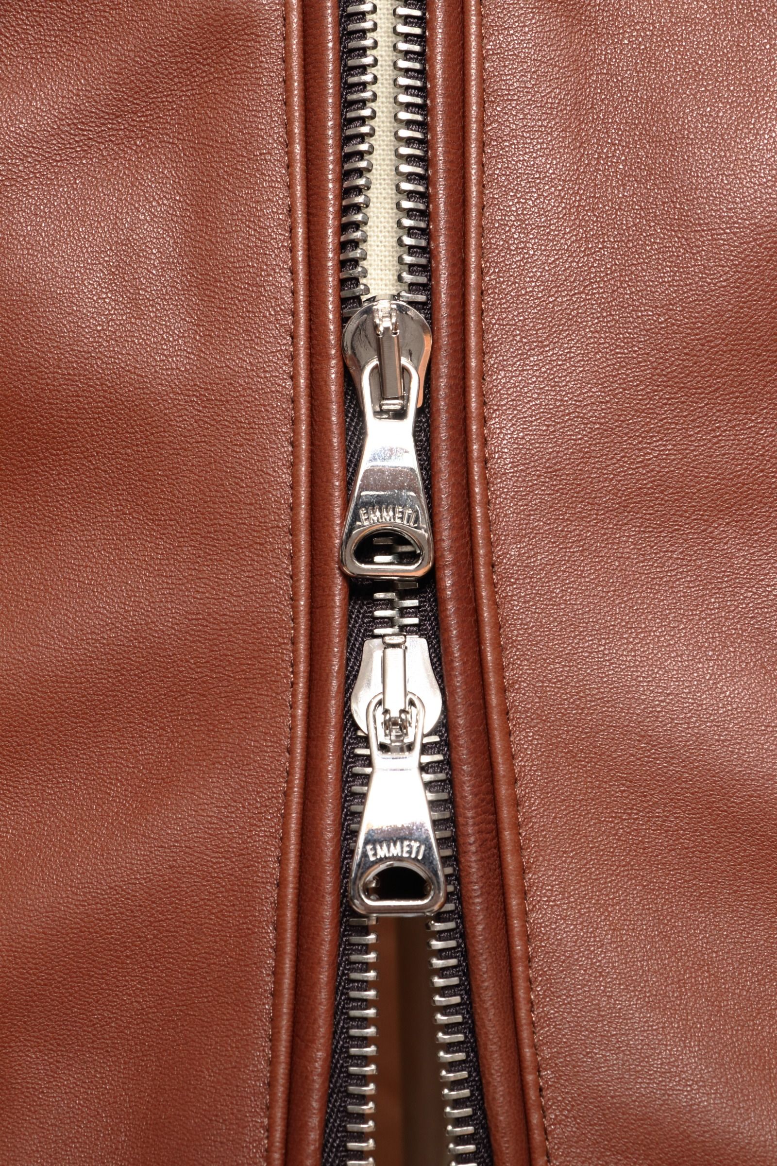 H UOMO アッカ ウォモ ラムレザー ライダース ジャケット Lambskin Nappa Leather 190 0.9mm / CASTAG  ブラウン - 42/XS