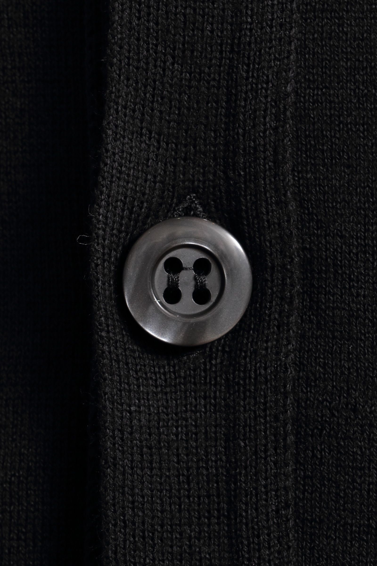 【MODERN FIT】WISTING シーアイランドコットン 30ゲージ Vネック ニットカーディガン  / BLACK ブラック