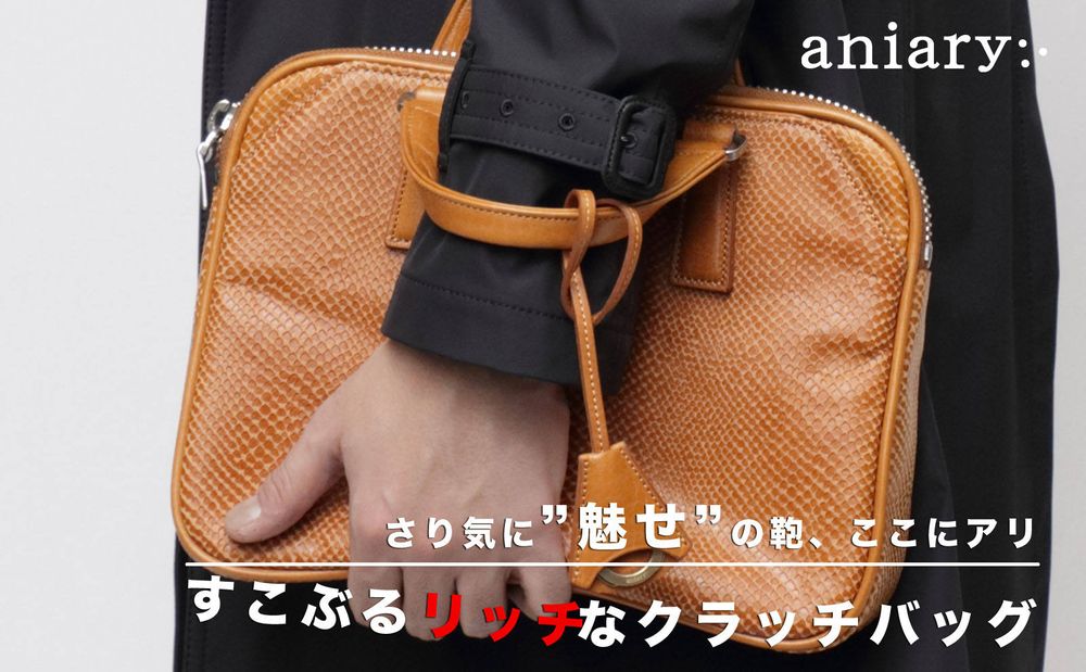 【LEON掲載】すこぶるリッチなブリーフタイプのB5サイズ クラッチバッグ