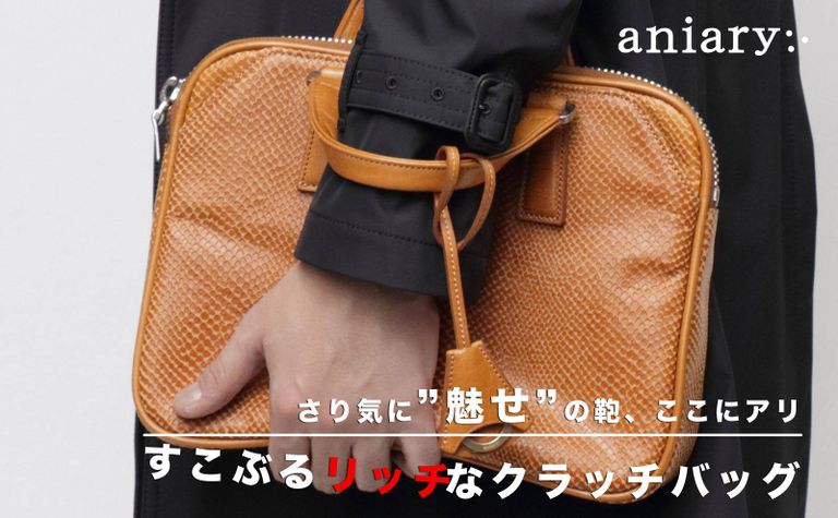 【LEON掲載】すこぶるリッチなブリーフタイプのB5サイズ クラッチバッグ