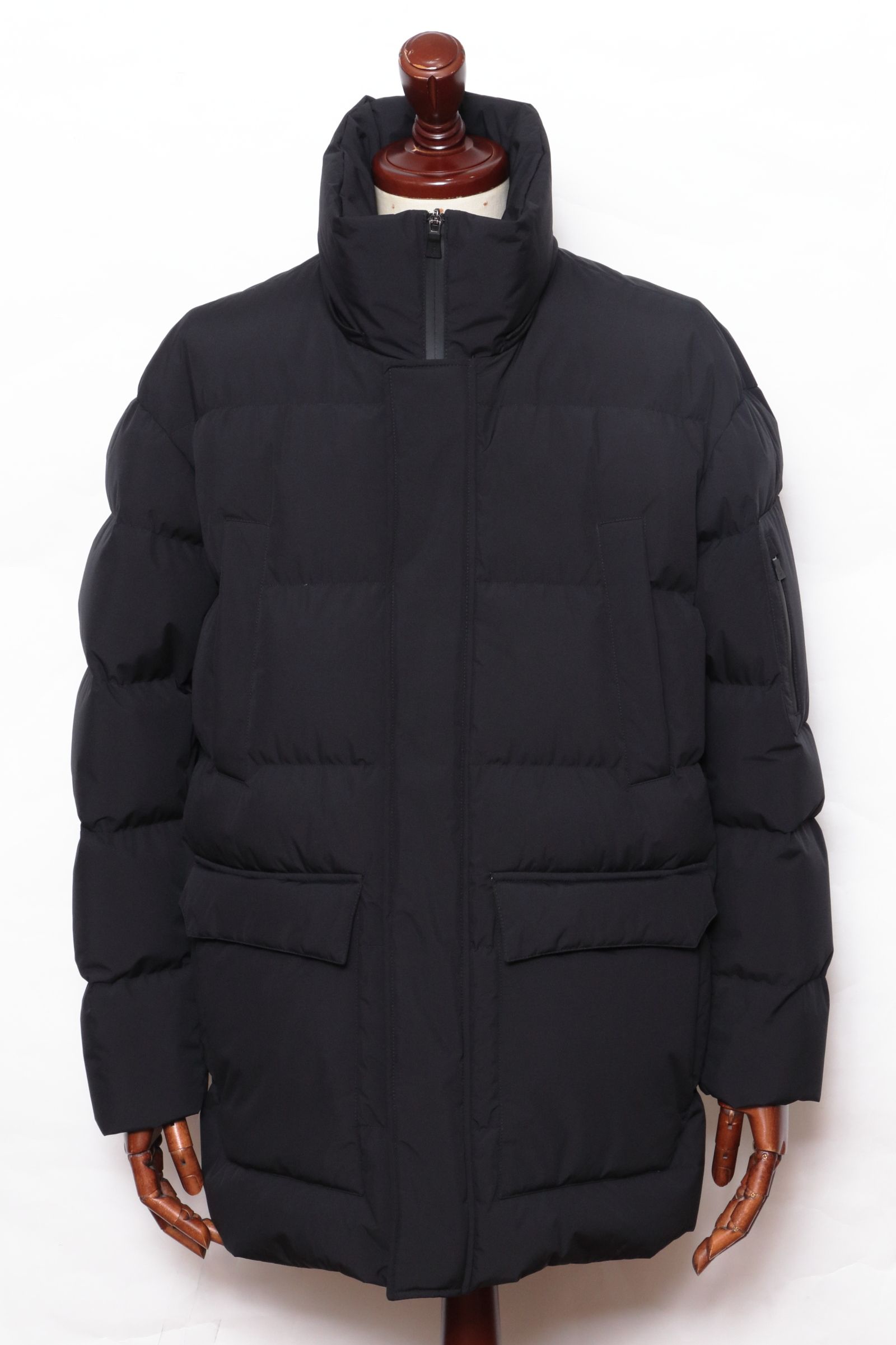 【FUNCTIONAL WARDROBE】 PI001292U  2レイヤーダウンフーディーコート / ブラック 9300