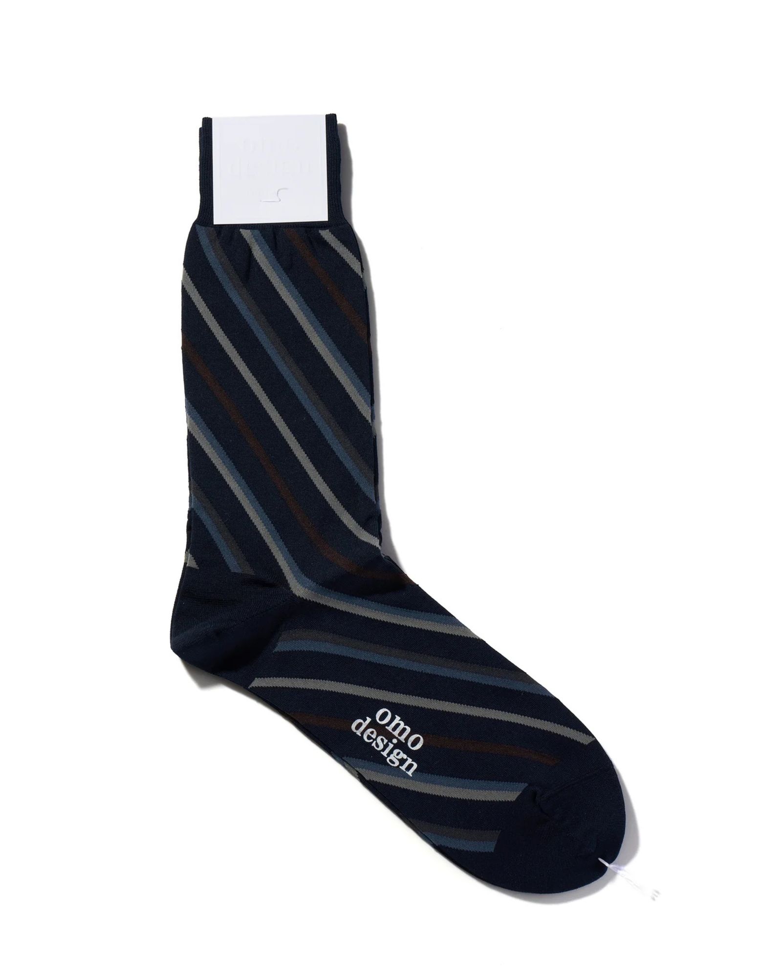 ネコポス対応(385円で発送)/ REGIMENTAL  レジメンタルストライプ コットン ソックス / ネイビー