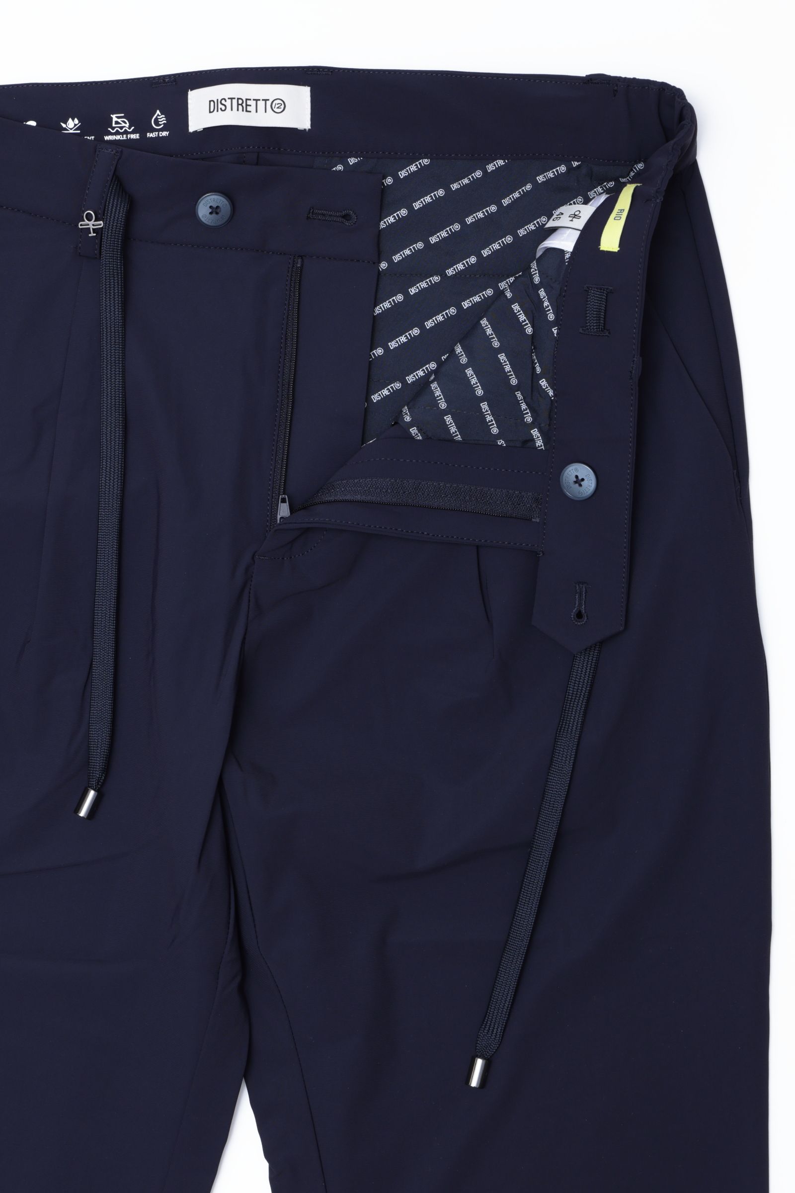 【セットアップあり】ストレッチ ナイロン ジャージ ワンプリーツ シャーリングパンツ  / ネイビー