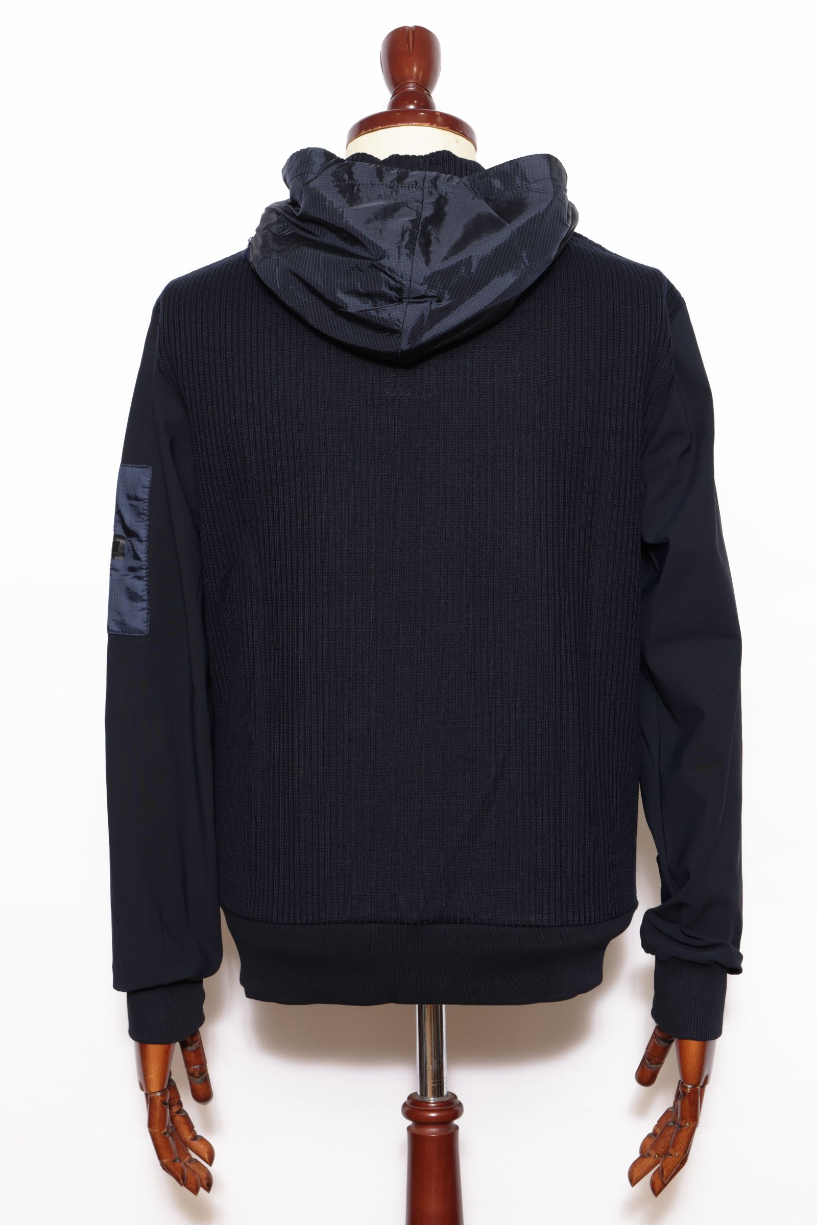 【セットアップあり】JUAN ハイパーストレッチ x リブニット ジップアップ パーカー / ネイビー