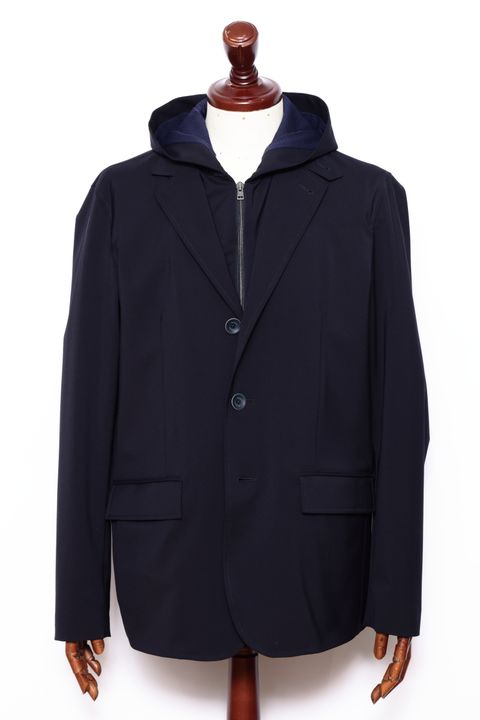 HERNO FLIGHT  テクノストレッチ  フーデッド 3B ジャケット / ネイビー 9210