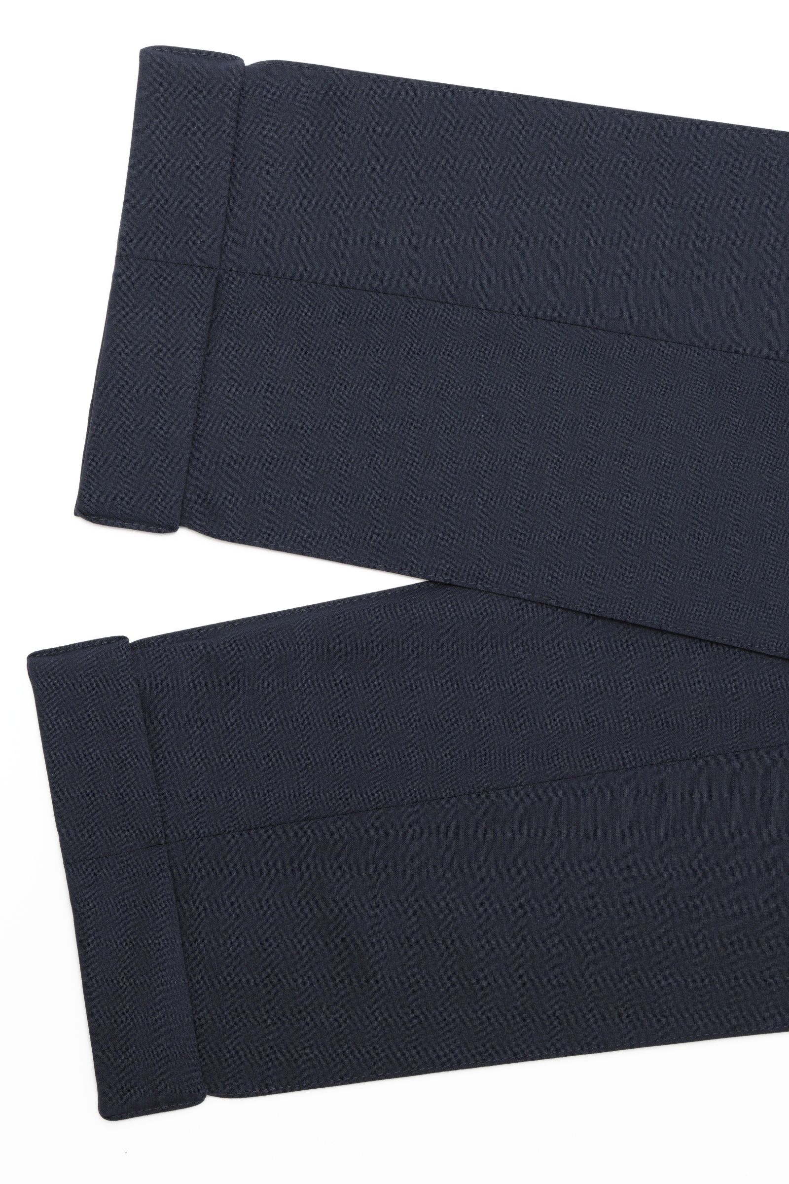 サイズ52まで【干場義雅氏 別注モデル】H DUE 永久クリース ストレッチウール パンツ / ネイビー