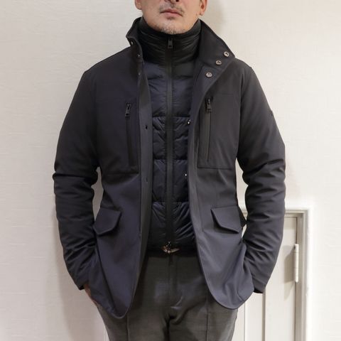"DUNO"をM-65タイプダウンジャケット使用した上品スタイル