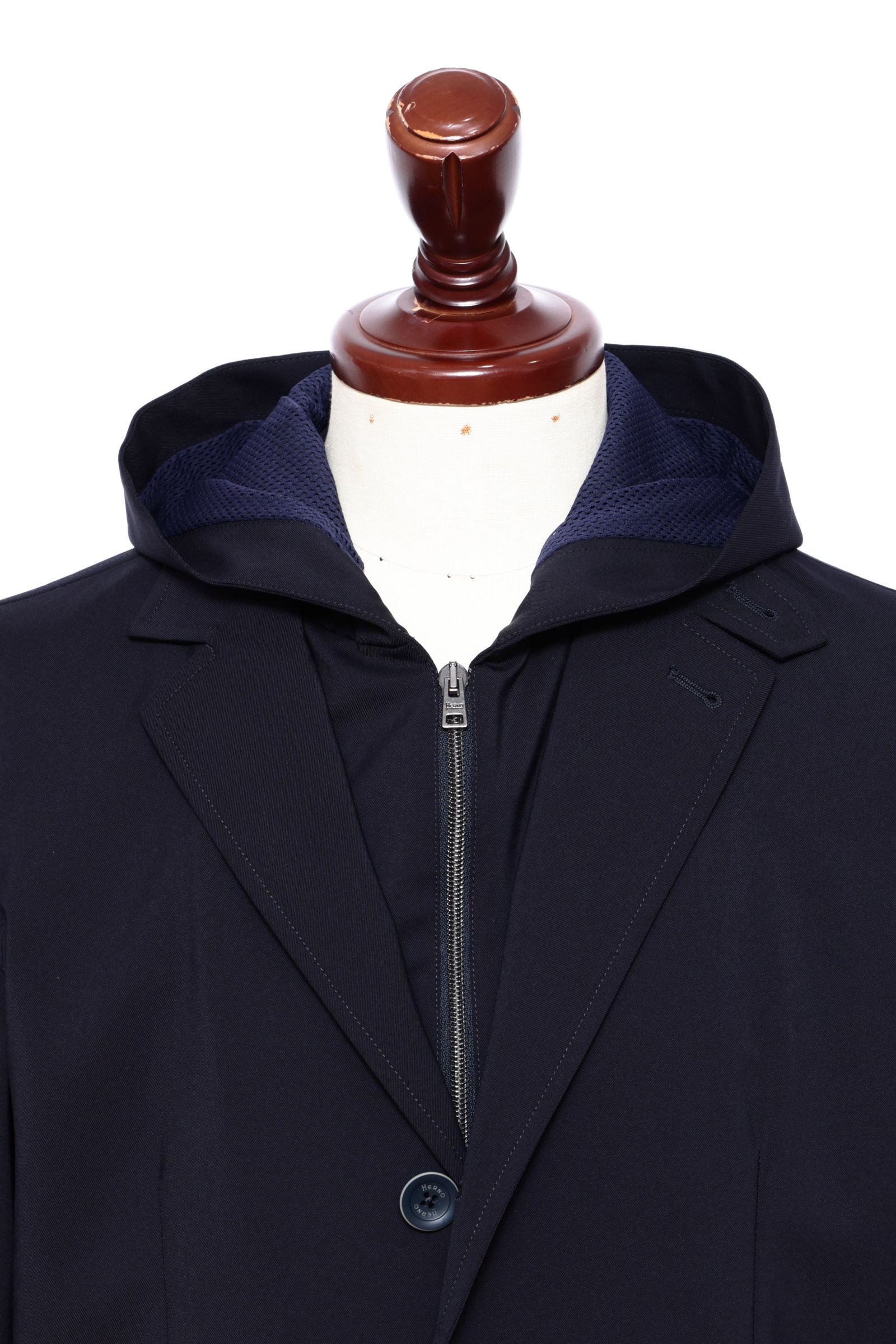 HERNO FLIGHT  テクノストレッチ  フーデッド 3B ジャケット / ネイビー 9210